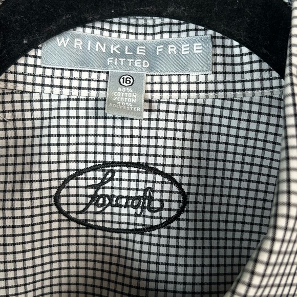 Foxcroft Black/White Gingham Ruffle 3/4 Sleeve Button Down Women’s Shirt Size 16 - Picture 4 of 14